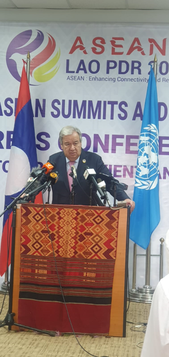 UN Secretary-General Highlights Strengthening ASEAN-UN Partnership at Vientiane Press Conference